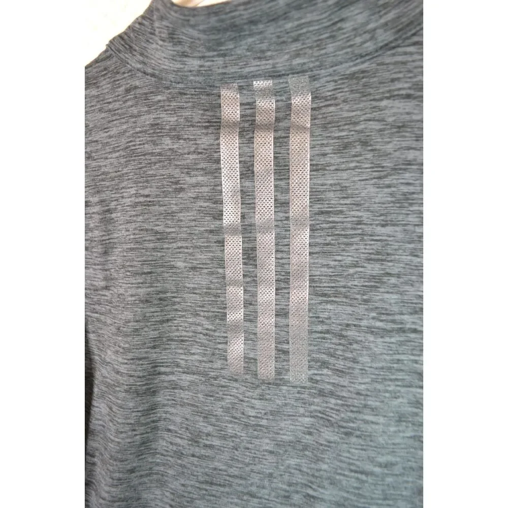 Adidas Boys 10/12 (M) All Sport Gray Heather Quarter Zip Pullover Shirt